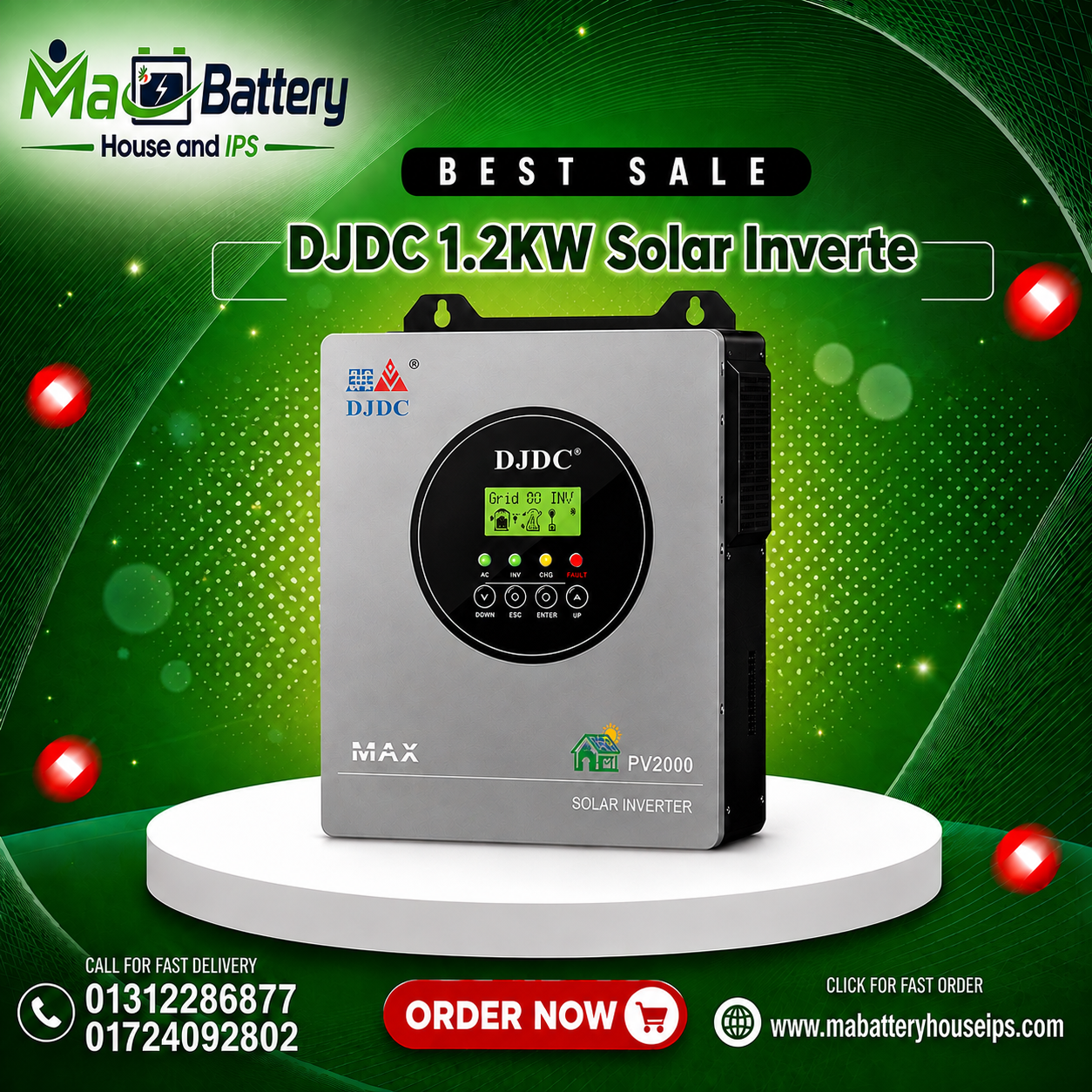 DJDC 1.2KW Solar Inverter